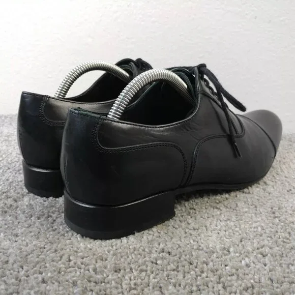 Russell & Bromley Mens UK 7 Shoes Cap Toe Oxford Lace Up Black Leather Hand Made - Picture 6 of 11